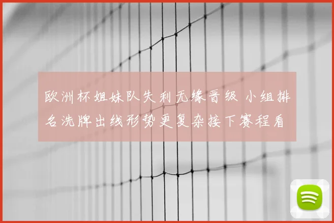 欧洲杯姐妹队失利无缘晋级 小组排名洗牌出线形势更复杂接下赛程看点